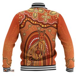Amazing Aussie Indigenous Australian Aboriginal Kangaroo Dreaming Outback Spirit Edition Orange Baseball Jacket