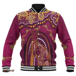 Amazing Aussie Indigenous Australian Aboriginal Kangaroo Dreaming Outback Spirit Edition Maroons Baseball Jacket