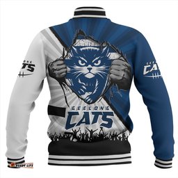 Amazing Aussie Geelong Cats Breaking Through Fan Design Baseball Jacket