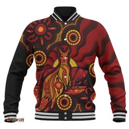 Amazing Aussie Indigenous Australian Aboriginal Echoes Of The Dreaming Baseball Jacket