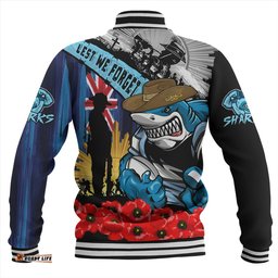 Amazing Aussie Cronulla Sutherland Sharks United In Spirit Anzac Day Tribute Baseball Jacket
