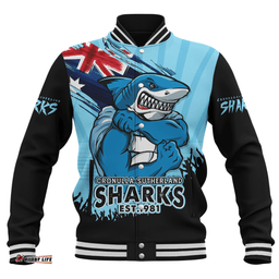 Amazing Aussie Cronulla Sutherland Sharks Heart Of A Fighter Tough And Fearless Baseball Jacket