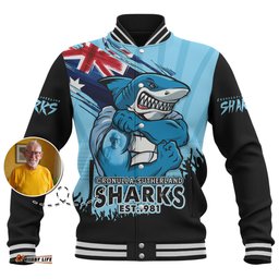Amazing Aussie Cronulla Sutherland Sharks Heart Of A Fighter Tough And Fearless Baseball Jacket