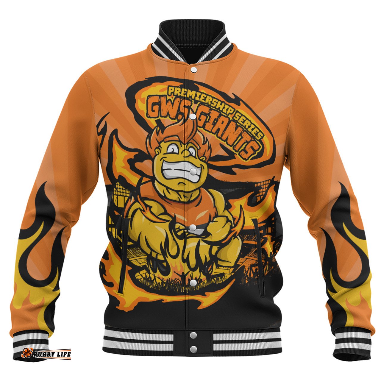 Amazing Aussie GWS GIANTS Premiership Series Flame Edition Baseball Jacket