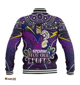 Amazing Aussie Melbourne Storm Naidoc Week Custom Melbourne Storm For Our Elders Baseball Jacket