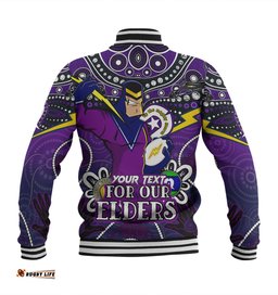 Amazing Aussie Melbourne Storm Naidoc Week Custom Melbourne Storm For Our Elders Baseball Jacket