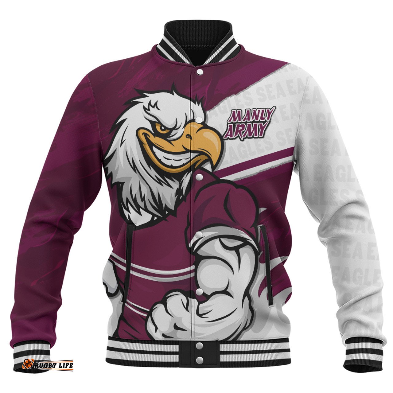 Amazing Aussie Manly Warringah Sea Eagles Defend The Pride Baseball Jacket