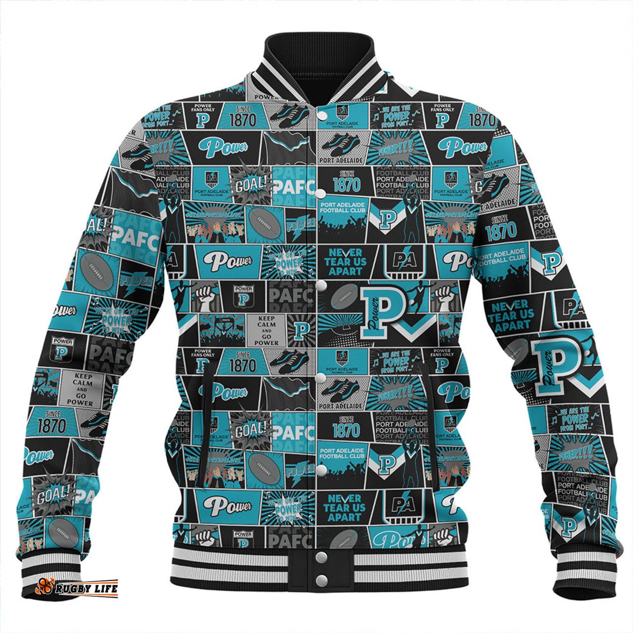 Amazing Aussie Port Adelaide Legacy Of The Pride Comic Style Baseball Jacket