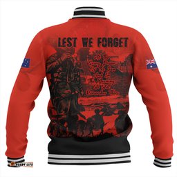 Amazing Aussie Australia Red Legacy Honoring ANZAC Heroes Baseball Jacket