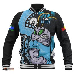 Amazing Aussie New South Wales Blues NAIDOC Indigenous Warrior Spirit Baseball Jacket