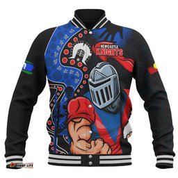 Amazing Aussie Newcastle Knights NAIDOC Indigenous Warrior Spirit Baseball Jacket