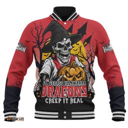 Amazing Aussie St. George Illawarra Dragons Dark Moon Rugby Halloween Battle Edition Baseball Jacket
