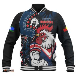 Amazing Aussie Sydney Roosters NAIDOC Indigenous Warrior Spirit Baseball Jacket