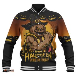 Amazing Aussie Hawthorn Dark Pumpkin Halloween Spirit Baseball Jacket