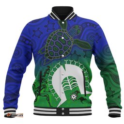 Amazing Aussie Indigenous Australian Aboriginal Island Heart Turtle Path Baseball Jacket