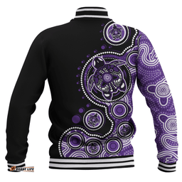 Amazing Aussie Australia Indigenous Turtle Aboriginal Dot Art Purple Baseball Jacket