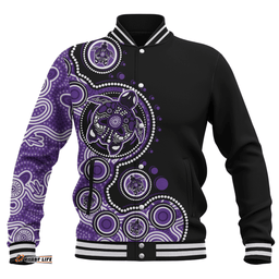 Amazing Aussie Australia Indigenous Turtle Aboriginal Dot Art Purple Baseball Jacket