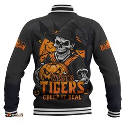 Amazing Aussie Wests Tigers Dark Moon Rugby Halloween Battle Edition Baseball Jacket
