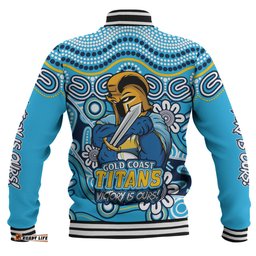 Amazing Aussie Gold Coast Titans Aboriginal Inspired Tough Fan Rugby For Life Baseball Jacket