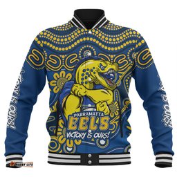 Amazing Aussie Parramatta Eels Aboriginal Inspired Tough Fan Rugby For Life Baseball Jacket
