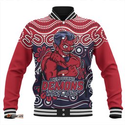 Amazing Aussie Melbourne Aboriginal Inspired Tough Fan Football For Life Baseball Jacket