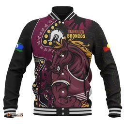Amazing Aussie Brisbane Broncos NAIDOC Indigenous Warrior Spirit Baseball Jacket