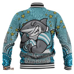 Amazing Aussie Cronulla Sutherland Sharks Custom Custom With Aboriginal Inspired Style Of Dot Painting Patterns Baseball Jacket