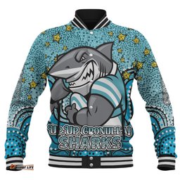 Amazing Aussie Cronulla Sutherland Sharks Custom Custom With Aboriginal Inspired Style Of Dot Painting Patterns Baseball Jacket