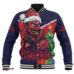 Amazing Aussie Melbourne Santa Scoring Touchdown On Christmas Game Day Baseball Jacket