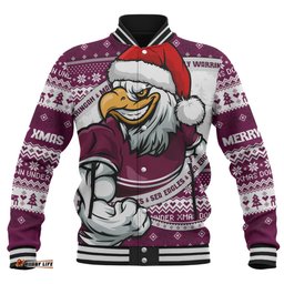 Amazing Aussie Manly Warringah Sea Eagles Ugly Knit Style For Christmas Game Fans Baseball Jacket