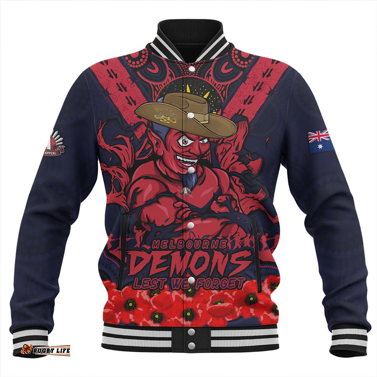 Amazing Aussie Melbourne Ripped Legacy Of The Game The ANZAC Spirit Lives On Baseball Jacket