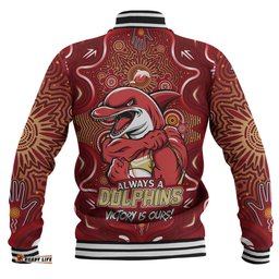 Amazing Aussie Redcliffe Dolphins Aboriginal Pattern Inspired Victory Is Ours Baseball Jacket