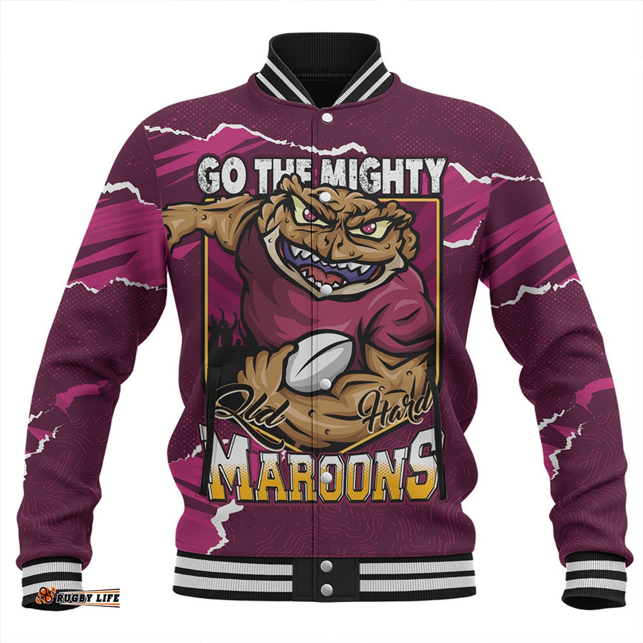 Amazing Aussie Queensland Maroons QLD Rampage Cane Toad Edition Baseball Jacket