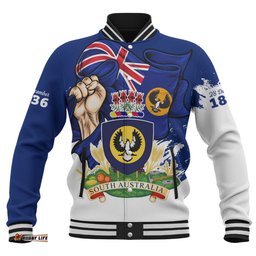 Amazing Aussie South Australia Power Pride And Heritage Crest Baseball Jacket