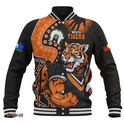 Amazing Aussie Wests Tigers NAIDOC Indigenous Warrior Spirit Baseball Jacket
