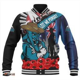 Amazing Aussie Port Adelaide Anzac Day Honor United In Spirit Baseball Jacket