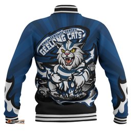 Amazing Aussie Geelong Cats Premiership Series Flame Edition Baseball Jacket