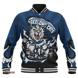 Amazing Aussie Geelong Cats Premiership Series Flame Edition Baseball Jacket