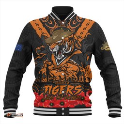 Amazing Aussie Wests Tigers Ripped Legacy Of The Game The ANZAC Spirit Lives On Baseball Jacket