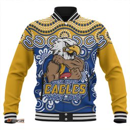 Amazing Aussie West Coast Eagles Aboriginal Inspired Tough Fan Football For Life Baseball Jacket