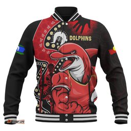 Amazing Aussie Redcliffe Dolphins NAIDOC Indigenous Warrior Spirit Baseball Jacket