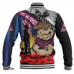 Amazing Aussie Queensland Maroons United In Spirit Anzac Day Tribute Baseball Jacket
