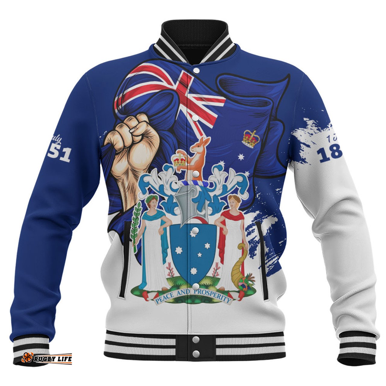Amazing Aussie Victoria Power Pride And Heritage Crest Baseball Jacket