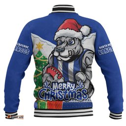 Amazing Aussie North Melbourne Santa Scoring Touchdown On Christmas Game Day Baseball Jacket