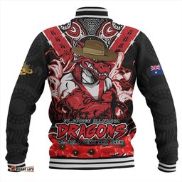 Amazing Aussie St. George Illawarra Dragons Ripped Legacy Of The Game The ANZAC Spirit Lives On Baseball Jacket