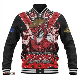 Amazing Aussie St. George Illawarra Dragons Ripped Legacy Of The Game The ANZAC Spirit Lives On Baseball Jacket