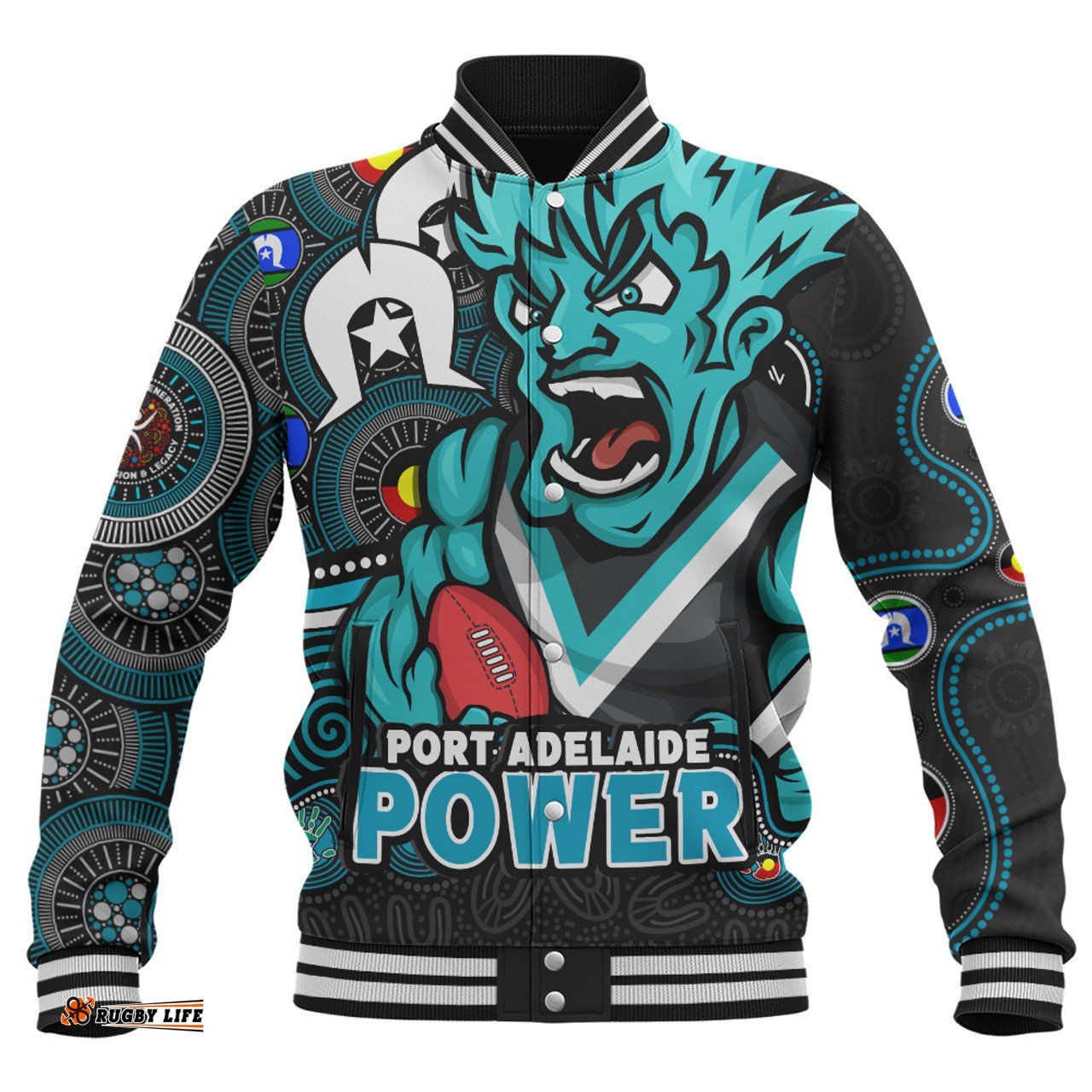 Amazing Aussie Port Adelaide NAIDOC Spirit Of Country Baseball Jacket