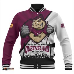 Amazing Aussie Queensland Maroons Origin Battleground Maroons Unleashed Baseball Jacket