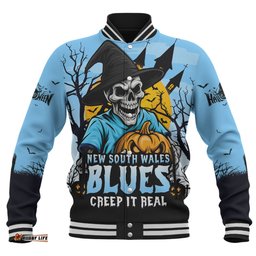 Amazing Aussie New South Wales Blues Dark Moon Rugby Halloween Battle Edition Baseball Jacket