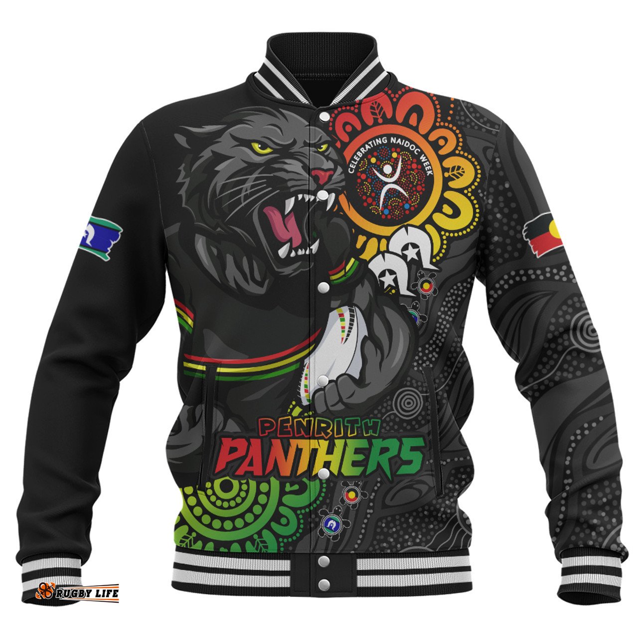 Amazing Aussie Penrith Panthers Power Through Generations NAIDOC Edition Baseball Jacket